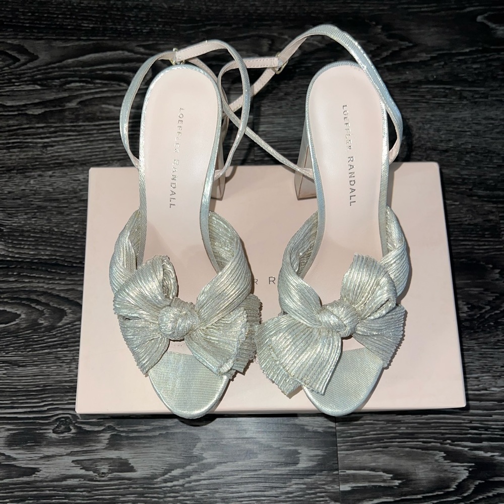 Loeffler Randall Natalia Platinum Platform Bow Heel